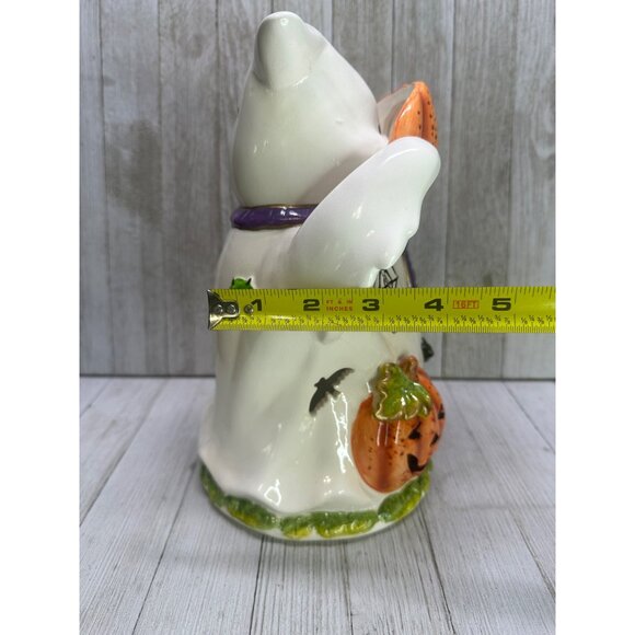 Vtg Fiber Optic Ceramic Ghost 10” Tall Color Changing Halloween Decor 3AAA Works - Picture 12 of 13